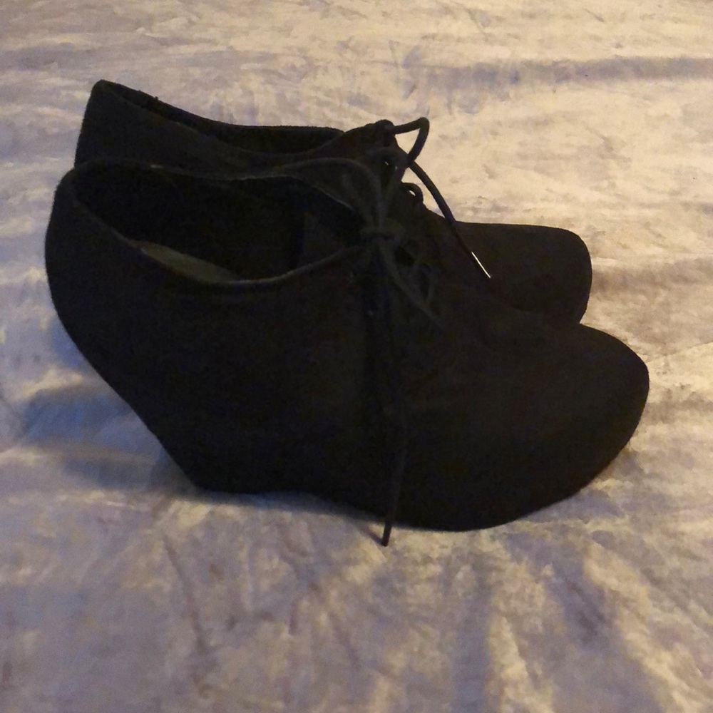 Black, Wedged booties